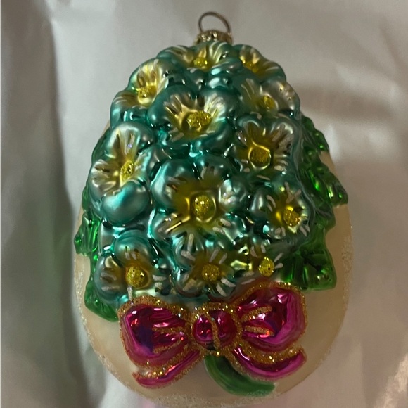 Christopher Radko Egg blossom flowers Christmas Ornament. 1998 - Picture 4 of 5